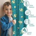 thumbnail image 3 of Blackout Kids Curtains,Teal Daisy Flower Yellow Blooms Pattern Childrens Insulated Curtains Set Of 2,Bedroom Essentials,Toddler Room Decor 52"x84", 3 of 5
