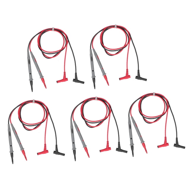 Juego de 5 cables de prueba para multímetro HC136‑T, 1000V, 20A, universales, digitales, chapados en oro, voltímetro