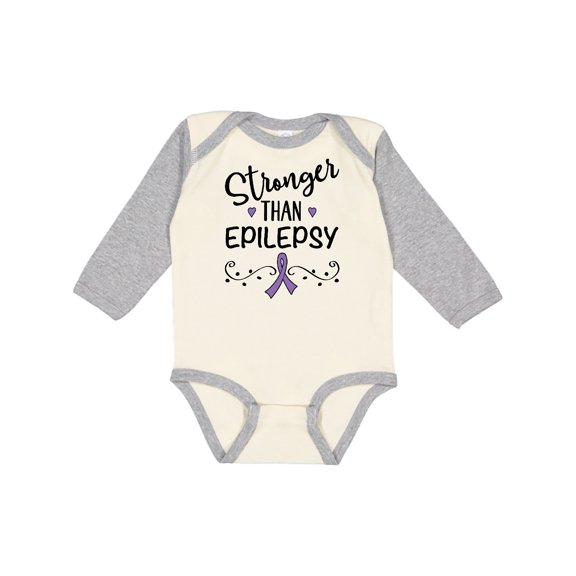 Inktastic Epilepsy Awareness Ribbon Support Walk Girls Long Sleeve Baby Bodysuit