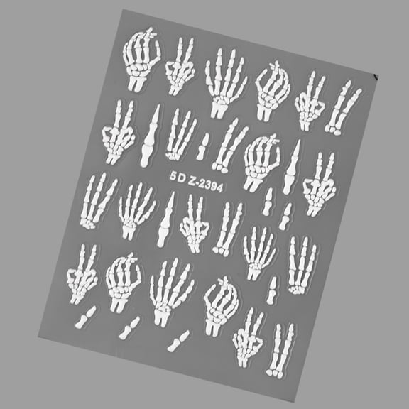 Nail Stickers 5D Halloween Nail Decals 2sheets for Women/Girls Festival Accessories