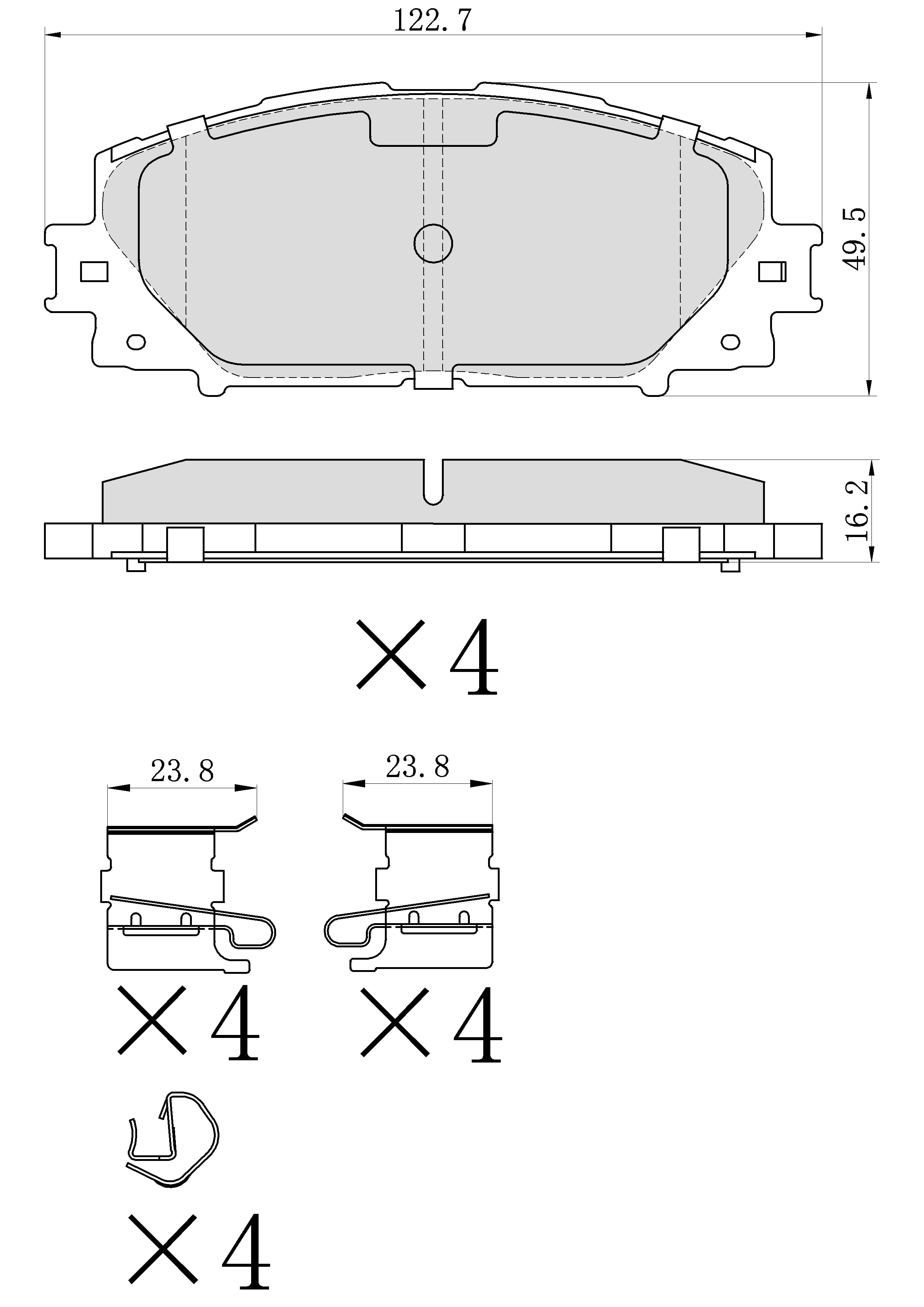 Winstop Brake Pad Set, Front WS.1184.1.C, Toyota Corolla 2022-2020