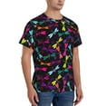 thumbnail image 4 of Yiaed Colorful Dragonflies Print Mens Short Sleeve Tight Fit T-Shirt, Crewneck Casual Tee-3X-Large, 4 of 5