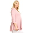thumbnail image 2 of Women's Plus Size Solid Color Short Sleeve Tunic Top Relaxed Fit, 2 of 4