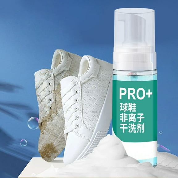 Premium Shoe Dry Cleaning Agent & Shoe Cleaning Kit - Stain Remover for Dirt, Yellowing, Coffee & Oil Spots - Ideal for Outdoor Activities & Home Use - Includes 3x Dry Cleaner & 1x Brush