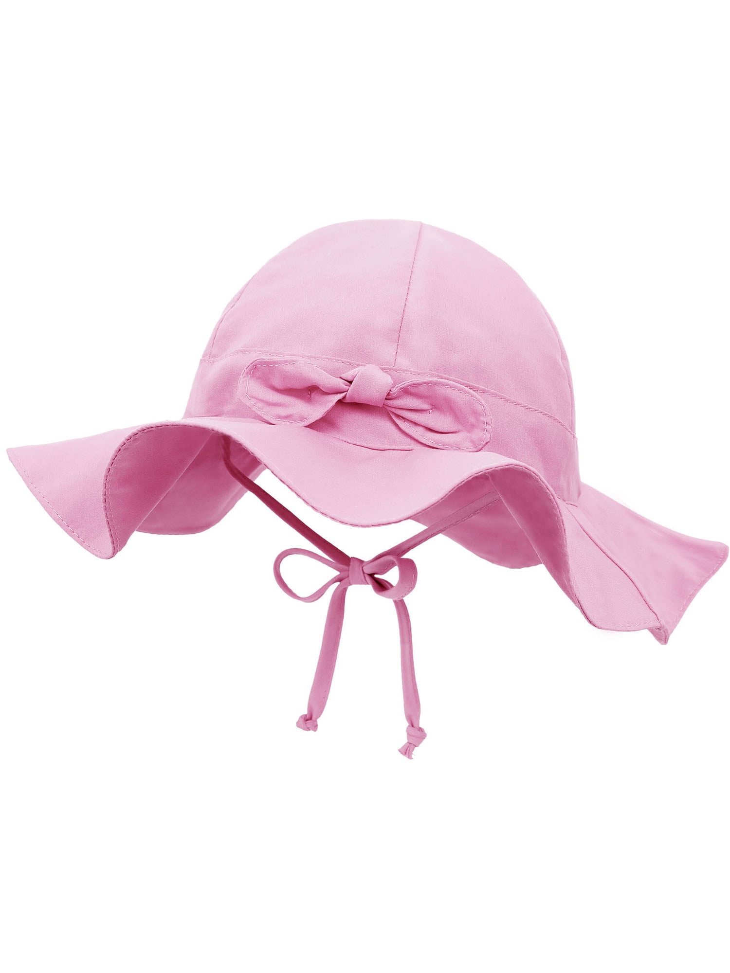 Sun Hat For Baby Girl 06 Months with UPF 50+ Adjustable Kids Cap, Pink
