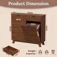thumbnail image 2 of FANRAL Double Tilt Out Laundry Hamper Cabinet,10 Gallon Wooden Hidden Storage Cabinet,Fluted Trash Can for Bathroom Kitchen Living Room,Walnut Laundry Basket Cabinet, 2 of 9