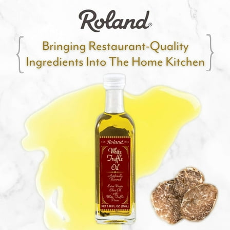 Roland Foods White SCH4 Truffle Oil, Extra Virgin Olive Oil With White Truffle Pieces, Specialty Imported Food, 1.86 Ounce Bottle, Pack of 2