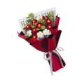 thumbnail image 1 of Ramo de flores de ganchillo, flores artificiales, flores falsas para el hogar, flores preservadas para fiestas, tejidas a mano para Acción de Gracias, Rojo, 1 of 8