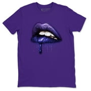 Dripping Lips T Shirt Jordan 12 Dark Concord Sneakers Matching Outfit - AJ12 Top (Purple / XX-Large)