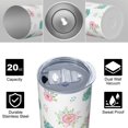 thumbnail image 4 of Pioneer Flower Floral Print Pattern 20oz Skinny Tumbler with Straw & Lid, Double Wall Vacuum Insulated Cup, Leak-Proof, Cup Holder Friendly, Hot 6H Cold 12H, 4 of 6