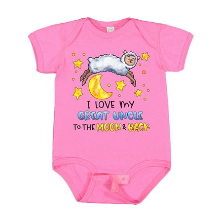 

Inktastic I Love My Great Uncle to the Moon and Back Cute Sheep Boys or Girls Baby Bodysuit