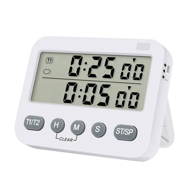 Temporizador digital dual Cronómetro electrónico Multipropósito regresiva para cocina Cocina Trabajo Dormir