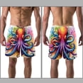 thumbnail image 3 of luoweisi Men's Beach Shorts Quick Dry Swim Trunks with Mesh Lining Octopus M, 3 of 5