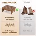 thumbnail image 4 of StrongTek Bamboo Step Stool, Wooden Step with Non-Slip Bottom, Lightweight and Sturdy Footstool (Walnut), 4 of 6