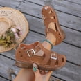 thumbnail image 6 of Taqqpue Closed Toe Sandals for Women Dressy Summer Comfortable Platform Wedges Ankle Strap Gladiator Sandals Breathable Hollow Out Sandal Casual Anti-Slip Sandal Outdoor Walking Shoes, 6 of 10