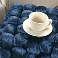 thumbnail image 6 of Home Soft Things Crushed Velvet Pouf Stool Ottoman - Midnight Blue - 16x16x16'', 6 of 7