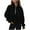 Black-05, variant on STETMN Women's Waffle Knit Sweatshirts Half Zip Cropped Pullover Tops Fall Long Sleeve Clothes