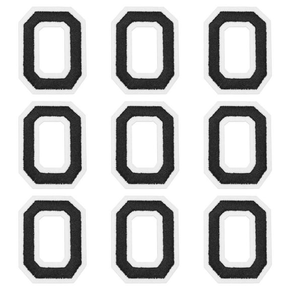 Uxcell Iron on Letter Patches, 9 Pcs 2"/5cm Alphabet O Iron on Embroidered Applique Sew on Patches for Clothes, Dress, Socks, Jeans, Hats, DIY Accessories(Black)