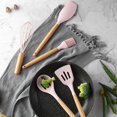 thumbnail image 4 of Master Chef's Choice: Reinforced Silicone Utensil Set, Non-Melting Tools for Non-Stick Cookware, Wooden Handles, Heat Resistant up to 446°F (230°C), 4 of 5