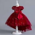 thumbnail image 6 of Odeerbi Toddler Dress Kids Girls Princess Dresses Tulle Dress Middle-aged Children's Sleeveless Embroidery Mesh Gauze Dress Red, 6 of 9