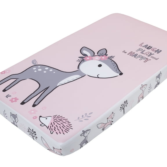 Little Love by NoJo Sweet Deer Fitted Crib Sheet, 28 x 52"