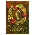thumbnail image 1 of Toland Home Garden Fall Wreath Monogram C 28 x 40 Inch Decorative Autumn Leaves Welcome Initial House Flag, 1 of 1
