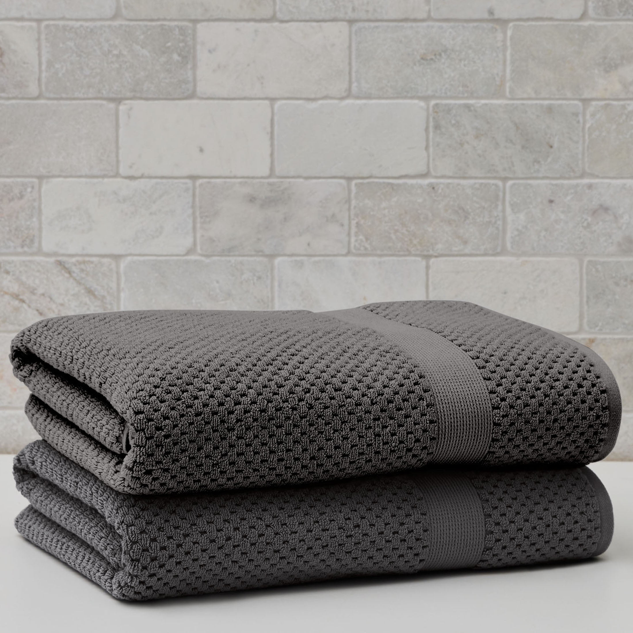 Better Homes & Gardens Signature Soft Cotton Popcorn Textured Bath Sheet, Grey Shadow
