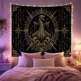 thumbnail image 2 of Viking Longship Over Curling Waves Beneath a Crescent Moon, Adventurous Folk Art for Viking Fans, Ocean Wall Art, Housewarming Gift, Tapestry Wall Hanging for Den and Garage, 2 of 7