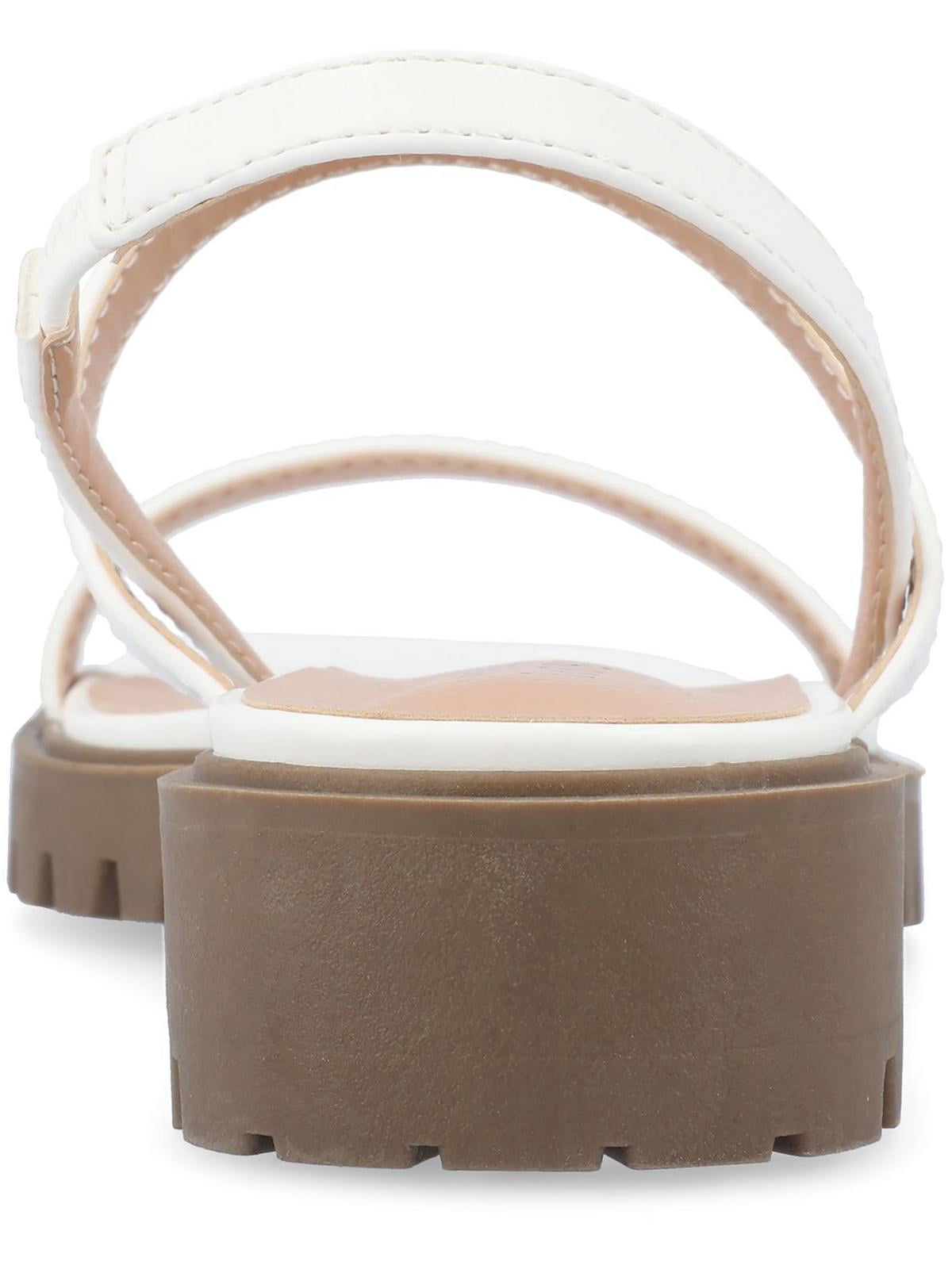 Journee Collection Womens NYLAH Faux Leather Square Toe Platform Sandals