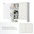 thumbnail image 5 of HLR Over The Toilet Storage Cabinet, Bathroom Above Toilet Storage Cabinet with Doors and Adjustable Shelves, White, 5 of 6