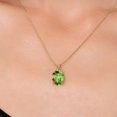 thumbnail image 3 of Gem Stone King 14K Yellow Gold Green Peridot Pendant Necklace for Women | 2.80 Cttw | Gemstone August Birthstone | Oval 10X8MM | With 18 inch Chain, 3 of 6