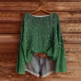 thumbnail image 2 of XPMWRP Women's Printed Trendy Winter Warm Sweater Long Sleeved Loose Crew Neck Casual Sweater Pullover Tops Blouse Green XL, 2 of 4