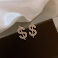 thumbnail image 4 of ddioayh Sparkly Dollar Sign Dangle Earrings Acrylic Shiny Dollar Money Stud Earrings for Women Statement Holiday Jewelry, 4 of 9