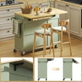 thumbnail image 5 of HAUXITIO 41.3" Kitchen Island with Drop Leaf, Rolling Cart with Spice Rack,Drawer and Storage for Kitchen,Green, 5 of 8