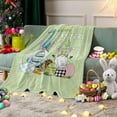 thumbnail image 2 of Happy Easter Flannel Fleece Throw Blanket Cute Gnomes and Eggs Carrots Soft Blankets,40x50In Colored Egg Lightweight Micrifiber Blanket for Kid/Teen/Men Bedroom, Living Room Couch Sofa Green, 2 of 6