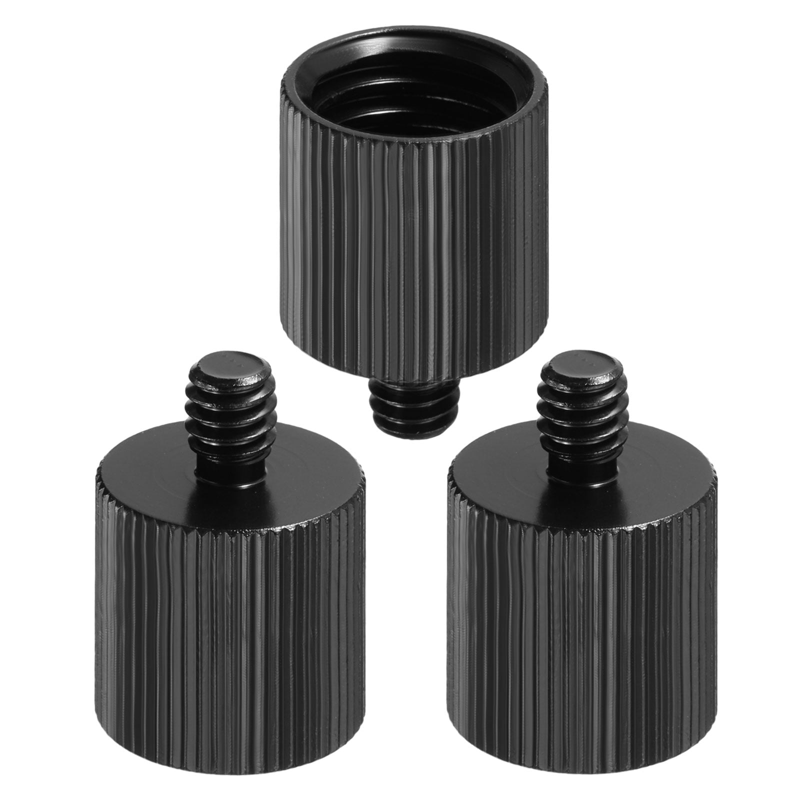 Uxcell 3 Pcs 1/4"-20 Male to 5/8"-11 Female Convert Screw Adapters - Aluminum Alloy Tripod Thread Adapter Mount, Stable Tripod for Camera Monopod/Video DSLR/SLR Black