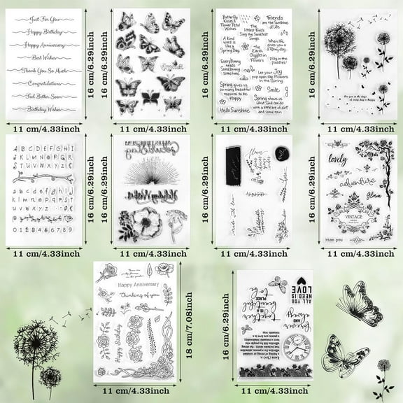 10 Pack Silicone Stamp Set for Kids Adult Scrapbooking Card Making DIY Journaling Album