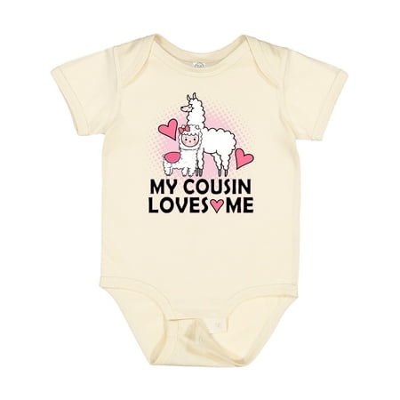 

Inktastic My Cousin Loves Me Llama Gift Baby Girl Bodysuit