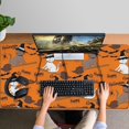 thumbnail image 4 of Long Mouse Pads for Desk,Halloween Witch Cats on Brooms Pattern Desk Mats on Top Of Desks, Desk Mouse Pad Extra Large with 3mm Non-Slip Base and Stitched Edge for Gaming,Office,Work,Home 47.3x23.6in, 4 of 5