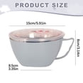 thumbnail image 2 of Bol à Soupe en Acier Inoxydable à Double Poignée, Bol à Nouilles Instantanées Compatible Micro-Ondes, Bol Alimentaire Portable avec Couvercle, Contenant de Conservation des Aliments pour Pique-Nique en Plein Air Camping au Quotidien, Rose, 2 of 8