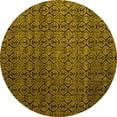 thumbnail image 1 of Ahgly Company Indoor Round Abstract Yellow Modern Area Rugs, 7' Round, 1 of 4