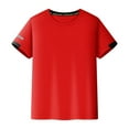 thumbnail image 3 of Yruioon T-Shirt de Sport à Manches Courtes pour Garçons, Séchage Rapide, Protection Éruption Cutanée, Rouge 140, 3 of 6