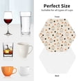 thumbnail image 6 of Yiaed Milk Tea Print Leather Coasters for Drinks - Cup Coasters Coffee Table Kitchen Table Bar, Home & Office Gifts Handmade Drink Coasters-Hexagon, 6 of 6