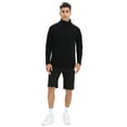 thumbnail image 4 of Men's Fleece Pullover Sweater Long Sleeve Quarter-Zip Casual Sweatshirt, 4 of 5