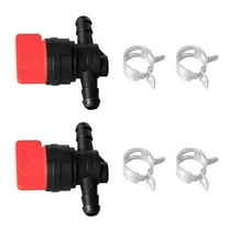 Inline Fuel Shut Off Valve 1/4 Inch for Lawn Mowers Tractors Snowblowers, Gas Control Tap Switch Prevents Carburetor Clogging, 2 Pack, Black