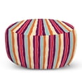 thumbnail image 1 of Colorful Pouf Cover with Zipper, Vertical Lines with Torn Paper Effect Tropical Colors Striped Pattern Summer Time, Soft Decorative Fabric Unstuffed Case, 30" W X 17.3" L, Multicolor, by Ambesonne, 1 of 5