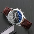 thumbnail image 3 of Fsqjgq Blue Glass Quartz Watches for Men Waterproof Leather Strap Casual Digital Analog Watch Wristwatch D, 3 of 3