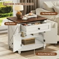 thumbnail image 3 of Flycity End Table with Drawers and Storage Cabinet, 25 Inch Bedside Table with Adjustable Shelf, Wood Nightstand with Door, Side Table for Living Room Bedroom Office, 2 Doors, 3 of 8