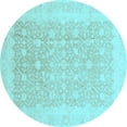 thumbnail image 1 of Ahgly Company Indoor Round Abstract Light Blue Modern Area Rugs, 8' Round, 1 of 4