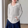 thumbnail image 7 of Girls Sun Protection Jacket UPF 50+ Hooded Zip Up Lightweight Gray Outdoor Activewear 4-14 Years,Size 13-14 T, 7 of 7